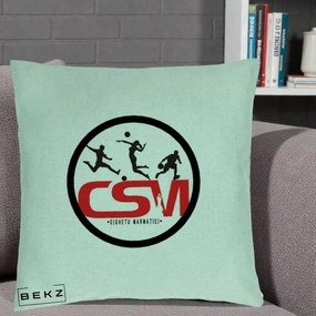 Perna Personalizata CSM Sighetu Marmatiei Sport, 40x40 cm, Verde Menta, Husa Detasabila, Perna Inclusa, BEKZ®