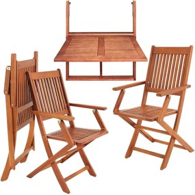 Deuba Set balcon din lemn - salcam