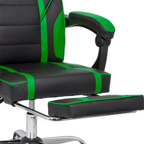 Scaun gaming de birou cu suport de picioare OFF 302 verde