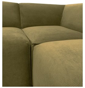 Colțar verde din catifea reiată (cu șezlong pe partea stângă ) Sting - Scandic