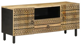 vidaXL Dulap TV, negru, 105x33,5x46 cm, lemn masiv de mango brut