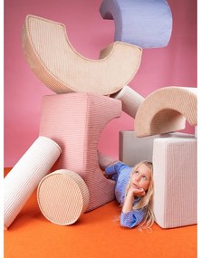 Teren de joacă din spumă roz 3 buc. din catifea reiată înălțime 37 cm 75x49 cm Rainbow Montessori – Wigiwama