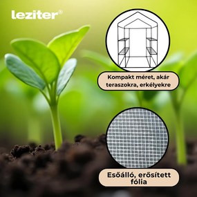 Seră de balcon 143x73x195 cm albă