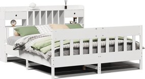 vidaXL Cadru de pat fără saltea, alb, 180x200 cm, lemn masiv pin