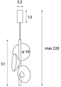 Lustra/Pendul LED design decorativ Puro negru/gri