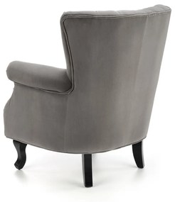 Fotoliu Titan velvet gri – H87 cm