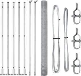 vidaXL Stâlp de gard. Argintiu 10 x 1,6 m (plasă 16 x 16 mm) Oțel