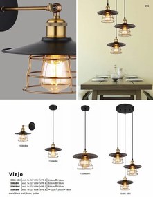 Pendul design clasic Viejo negru mat, cupru 30cm