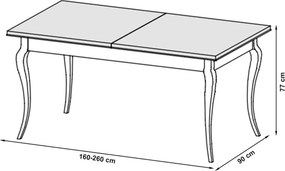Masă lemn masiv Dining Leona Extensibilă 160/240cm - 140/330x100x77cm
