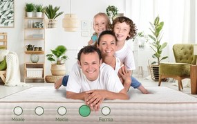 Saltea Premium Organic Cotton Pocket Memory 7 Zone de Confort 200x200 cm, H 26 cm