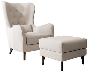 Fotoliu cu suport picioare Calimero II  (crem + wenge). 1099332