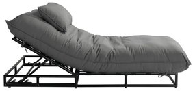 Șezlong de grădină gri închis din metal/capitonat Emma – Hartman