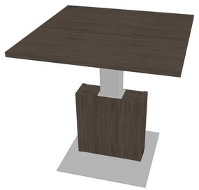Masă de conferință reglabilă Verno+ 120 x 120 cm, stejar antracit