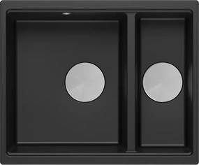 Chiuveta compozit sub blat Quadron Logan 150 negru - inox 56x46 cm