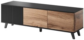 Comoda TV Random RTV1 stejar wotan/negru - L150 x A40 x h47 cm