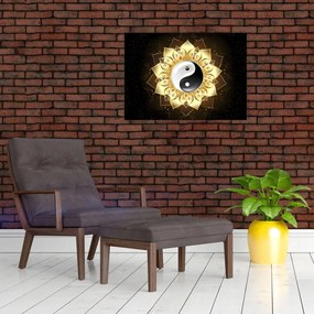 Tablou - Yin-Yan de aur (70x50 cm)