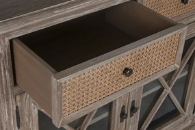Bufet, natur, din lemn de bayur si rattan, Seraphine