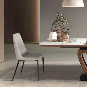 Scaun design LUX, Metal, Piele Sintetica, Sand