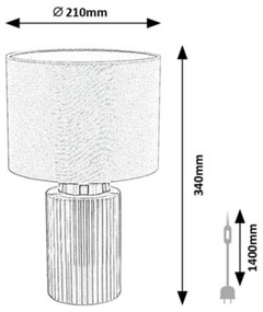 Lampa de masa ceramica verde abajur alb Glovy