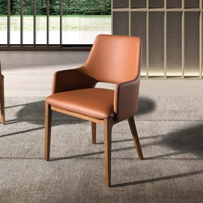 Scaun design LUX, Nuc, Piele sintetica, Brown