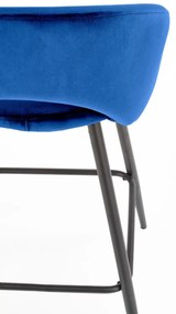 Scaun de bar H96 velvet albastru