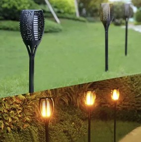 Set de 4 lămpi solare LED cu efect de flacără aprinsă