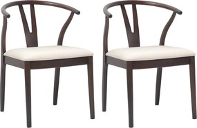 vidaXL Scaun de sufragerie 2 pcs Maro deschis și deschis