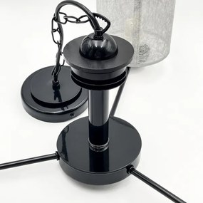 Candelabru suspendat ROSA cu lanț 3xE27/60W/230V negru/gri