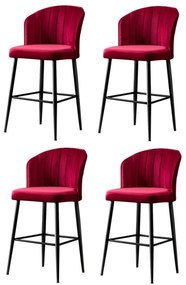 Set de scaune de bar Rubi Claret Red, 4 buc., 4 buc