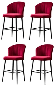 Set de scaune de bar Rubi Claret Red, 4 buc., 4 buc