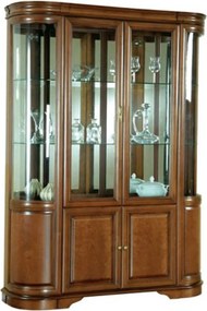 Vitrină lemn masiv nuc Zefyra 212×157 5cm×41 cm