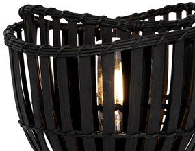 Lampă de masă orientală din bambus negru - Pua