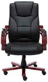 20581 vidaXL Scaun de masaj pentru birou, negru, piele naturală