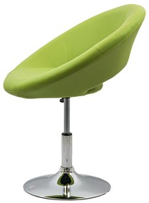 Scaun lounge verde din piele ecologică cu cadru cromat, rezistent REL 218