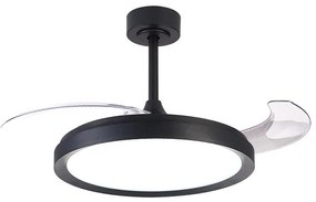 Lustra LED CCT cu ventilator si telecomanda MISTRAL negru MA-8828