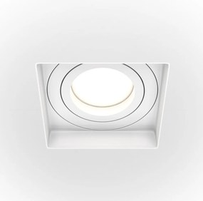 Spot incastrabil directionabil design tehnic Atom alb 13x13cm