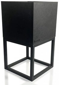 Ghiveci subțire și minimalist din metal negru 22X22X40 cm