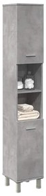vidaXL Dulap de baie, gri beton, 30 x 30 x 179 cm, PAL