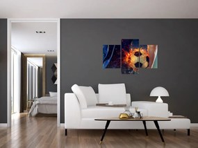 Tablou - Minge de fotbal în flăcări (90x60 cm)