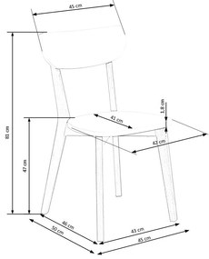 Scaun de bucaterie Buggi, alb/fag