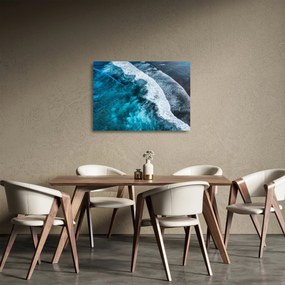Tablou pe sticlă - Valuri pe mare (70x50 cm)