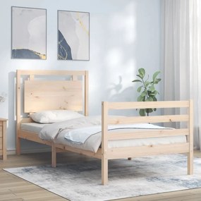 3194041 vidaXL Cadru de pat cu tăblie, 100x200 cm, lemn masiv