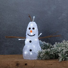 Decorațiune luminoasă de Crăciun albă Crystal Snowman – Star Trading