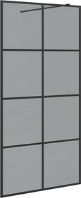 vidaXL Zid de duș walk-in Negru 100 x 195 cm sticlă securizată