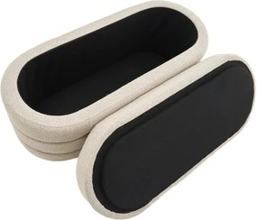 Bancheta cu spatiu de depozitare, Tesatura Boucle Taupe, VOQUE 115cm A-46684 VC