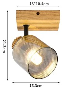 Brilagi - Aplica spot de perete HYGGE 1xE14/15W/230V lemn de cauciuc/fumuriu