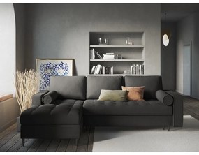 Canapea extensibilă cu șezlong stânga Milo Casa Santo, gri închis