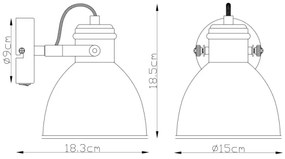 Spot de perete Globo 54018-1S WIHO 1xE27/40W/230V