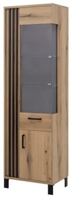 Vitrină Neo NE5 (D)(Stejar evoke + Negru mat). 1048502