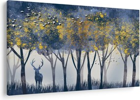 Tablou cerbul în pădure (90x60 cm)